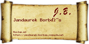 Jandaurek Borbás névjegykártya